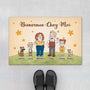 7503DFR1 paillasson personnalise famille et animaux cartoon bienvenue chez nous 7503dtt5i
