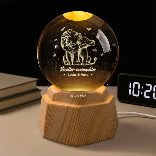 7505LFR1 veilleuse boule de cristal 3d personnalisee vieillir ensemble couple lion 7505l3ttg_3b6e9cf8 809d 43b5 b0e5 b66536550fdb