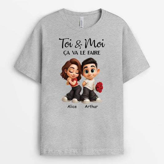 7509AFR2 tee shirt personnalise couple toi et moi 7509akv5g