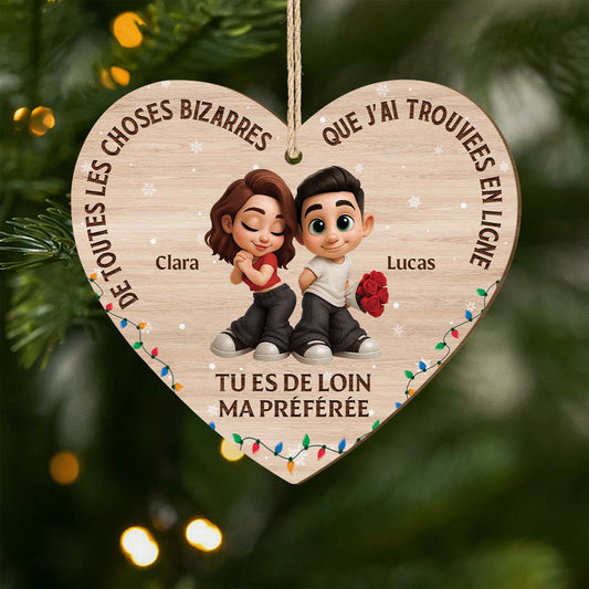 7510OFR1 ornement de noel personnalise en bois a 1 couche tu es ma preferee 7510okt5g