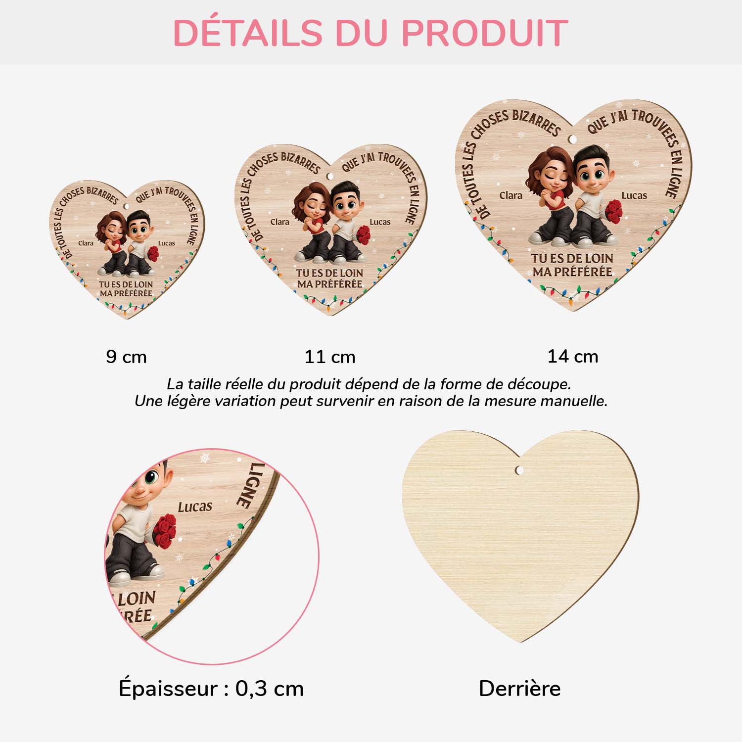7510OFR3 ornement de noel personnalise en bois a 1 couche tu es ma preferee 7510okt5g