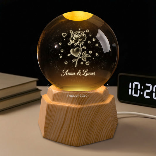 7513LFR1 veilleuse boule de cristal 3d personnalisee couple rose eternelle 7513l8pzg_547df581 35cf 4cec b029 c03653ca2ae0