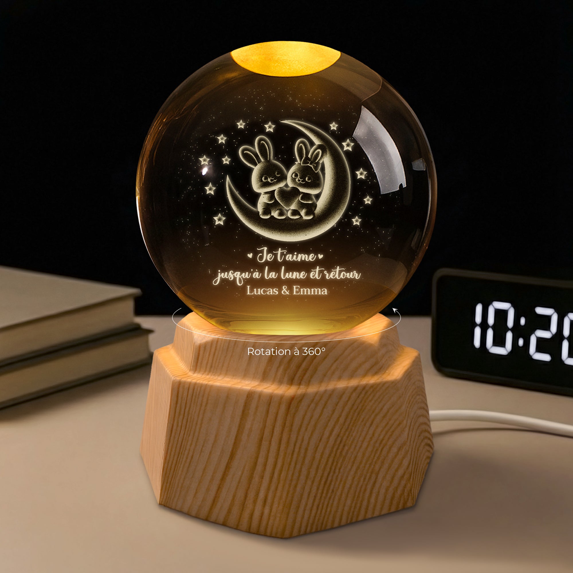 7517LFR1 veilleuse boule de cristal 3d personnalisee couple je taime jusqua la lune 7517l8vcg