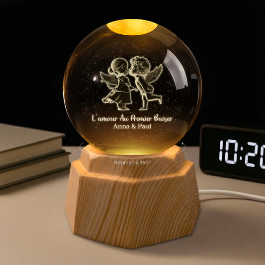 7553LFR1 veilleuse boule de cristal 3d personnalisee couple pour toujours et a jamais 7553l3lcg_1