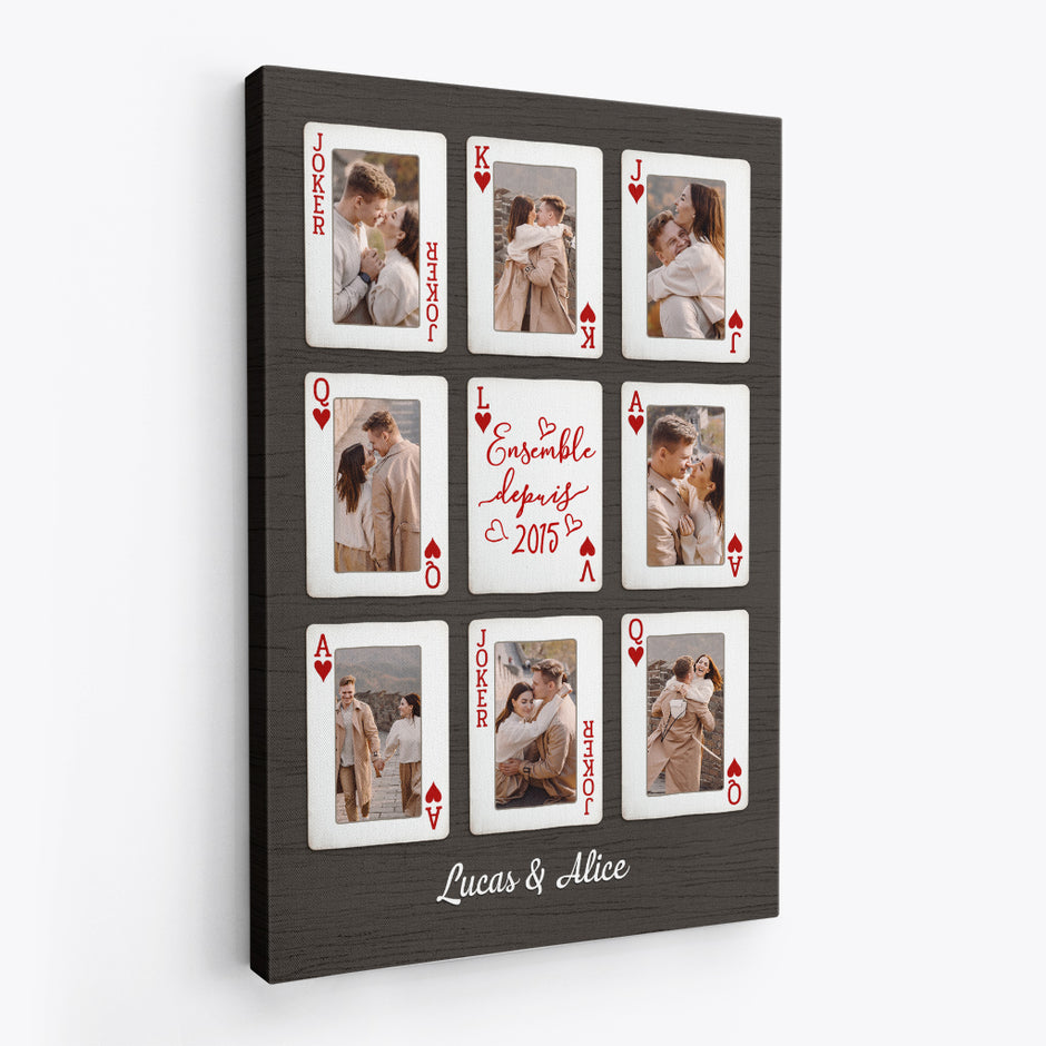 Tableau prénom personnalisé famille Arbre en forme de coeur avec Amour