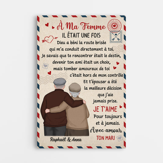 7568CFR1 toile personnalisee photo de couple te rencontrer etait le destin 7568cspag