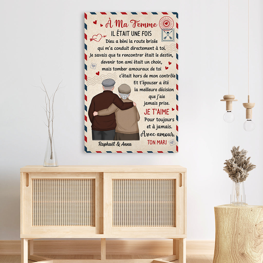 7568CFR3 toile personnalisee photo de couple te rencontrer etait le destin 7568cspag