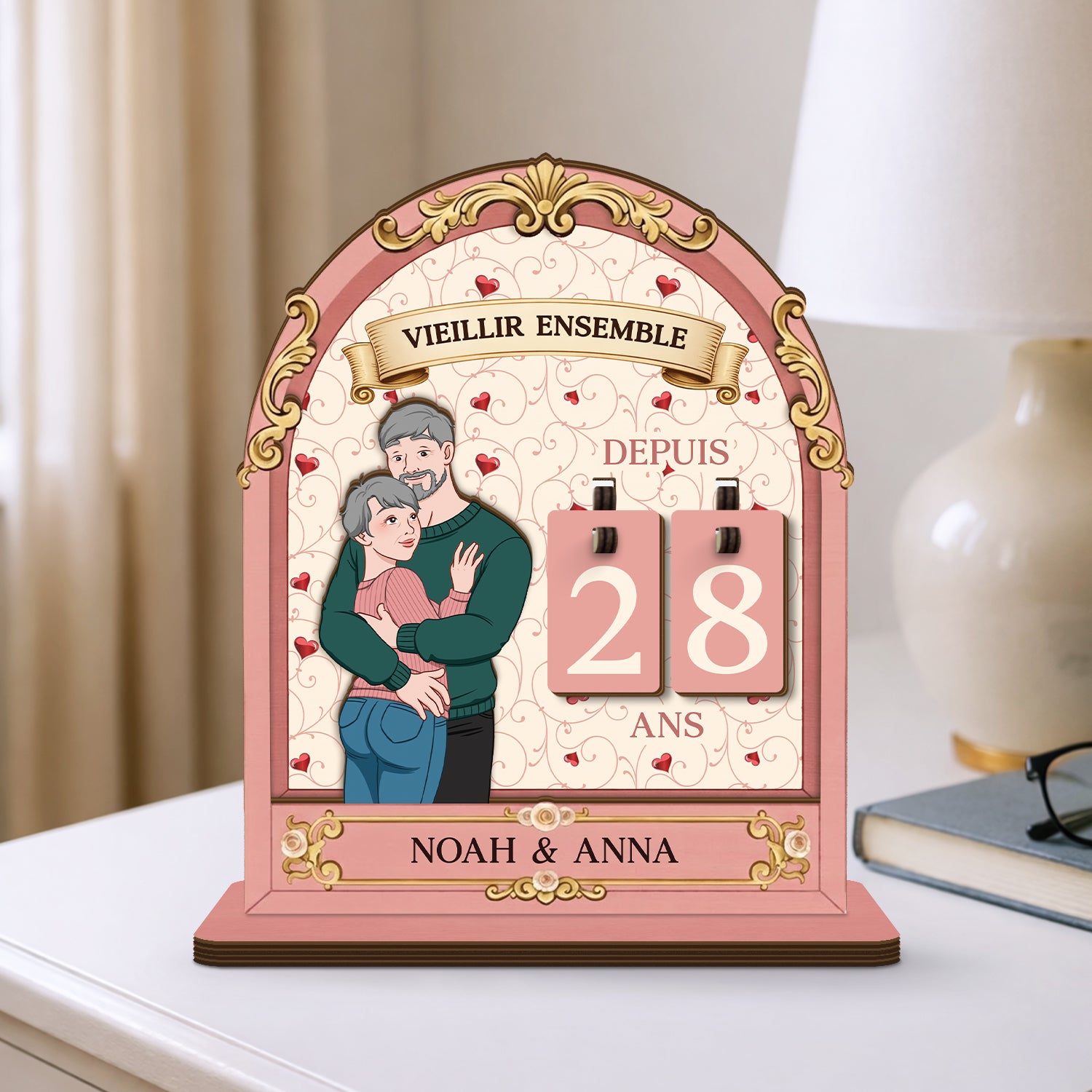7585QFR1 plaque compteur en bois personnalise pour couple sembeter lun lautre depuis 7585q3vzg_3