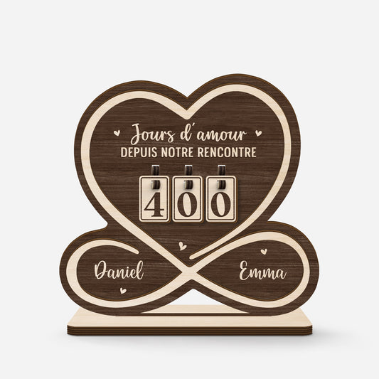 7586QFR1 plaque compteur en bois personnalise pour couple jours d_amour depuis notre rencontre 7586qthag