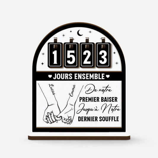 7587QFR1 compteur de jours couple personnalise de notre premier baiser 7587qtvwg