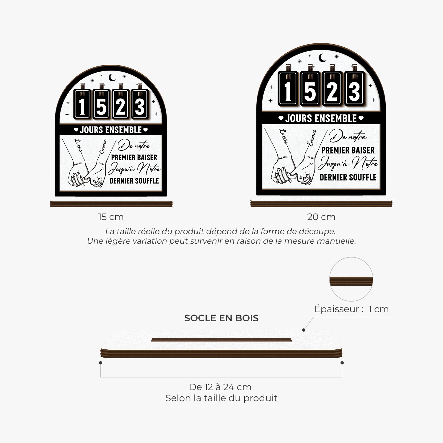 7587QFR3 compteur de jours couple personnalise de notre premier baiser 7587qtvwg