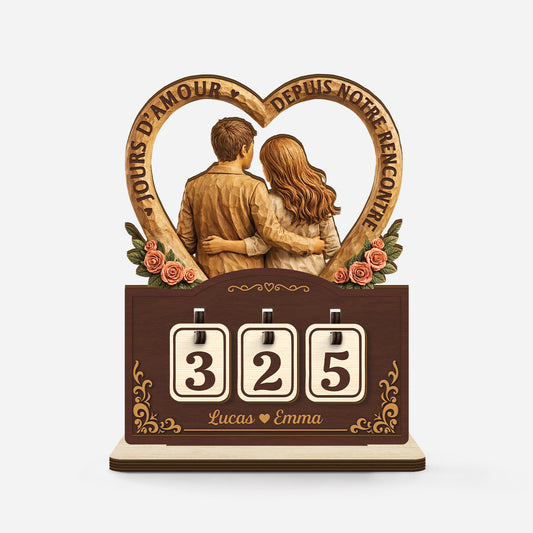 7591QFR1 plaque compteur en bois personnalise pour couple nos jours en amour 7591q6vcg_1