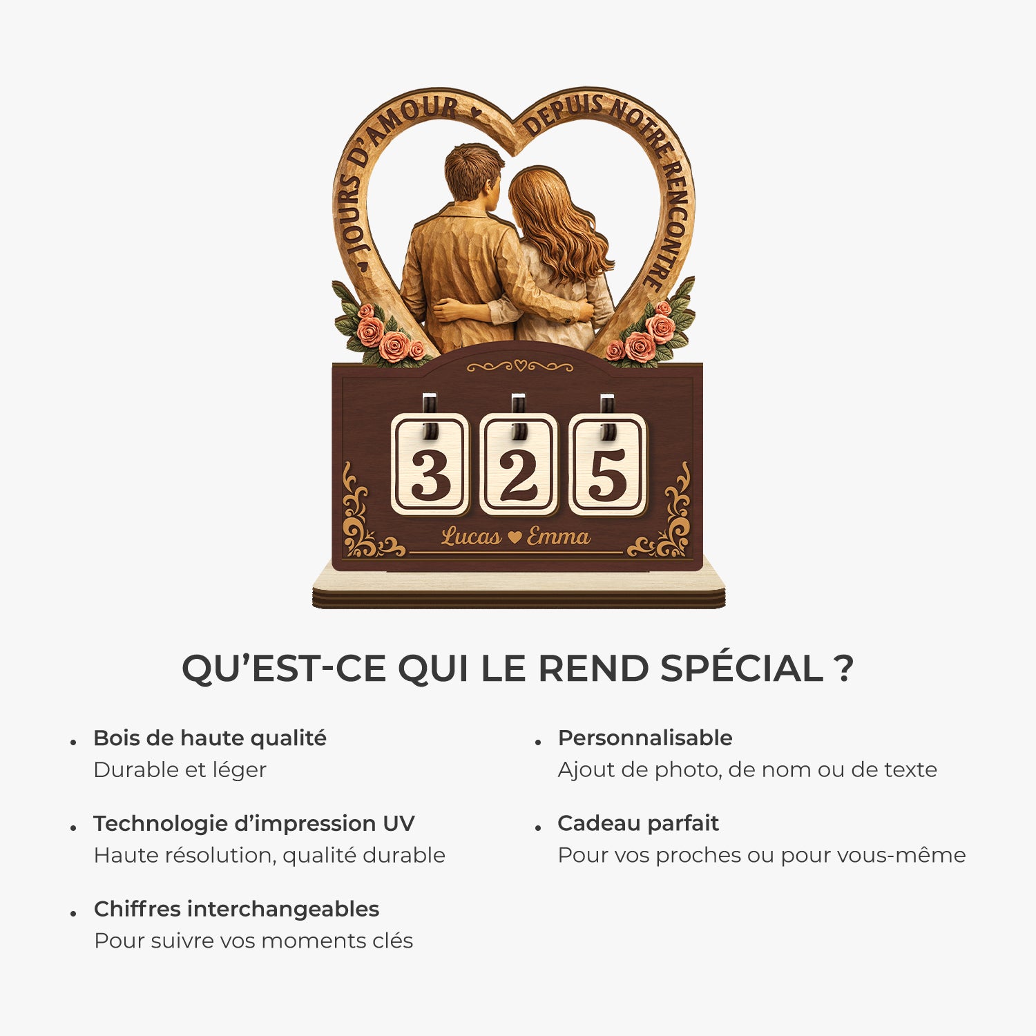 7591QFR1 plaque compteur en bois personnalise pour couple nos jours en amour 7591q6vcg_5