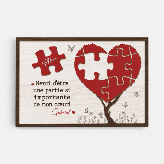 7607CFR1 toile personnalisee couple une partie importante de mon coeur 7607csv5g