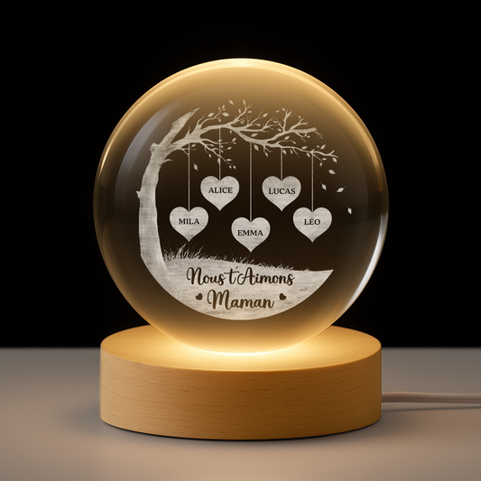 7619LFR1 veilleuse boule de cristal personnalisee nous taimons maman papa 7619l8fza