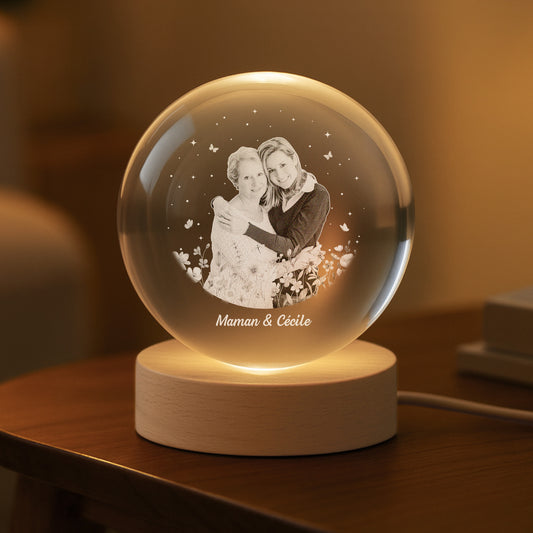 7620LFR2 veilleuse boule de cristal personnalisee mamie maman avec photo 7620l8qza