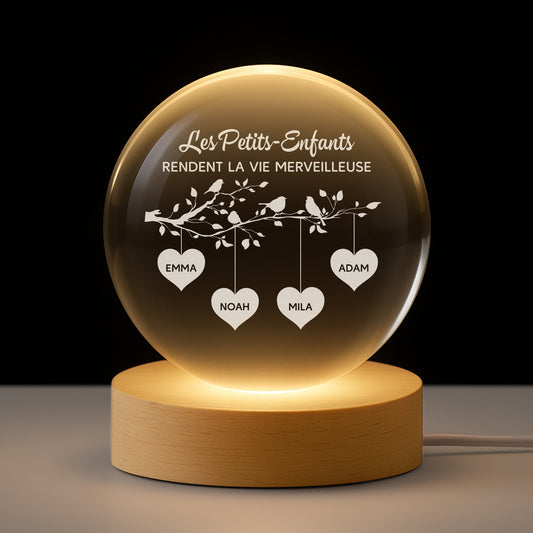 7625LFR1 veilleuse boule de cristal personnalisee pour mamiepapy rendre la vie merveilleuse 7625l6pza