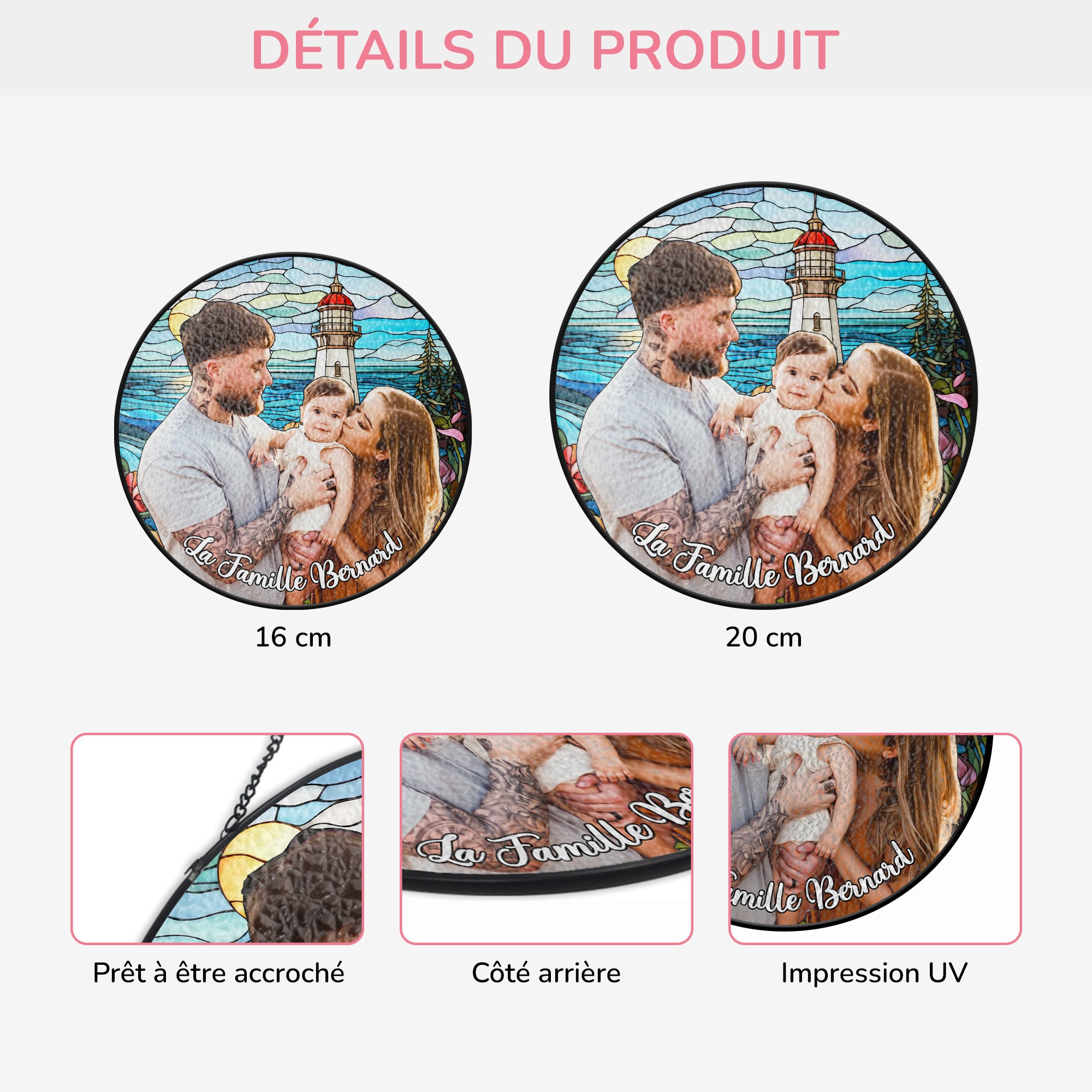 7666UFR3 attrape soleil personnalise en verre avec photo la famille de maman 7666u3laa