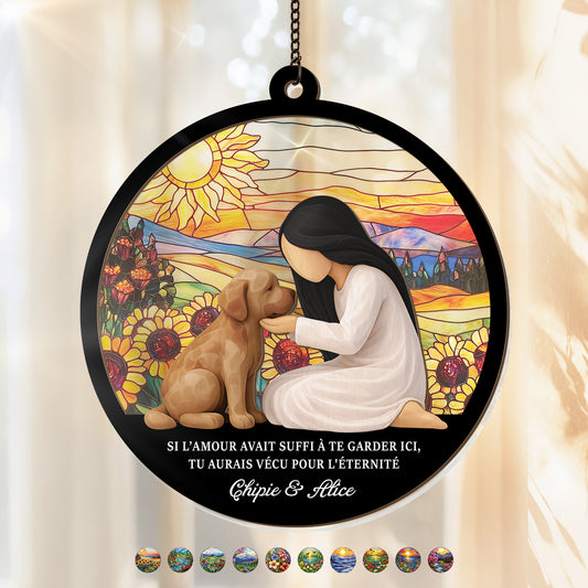 7667UFR1 attrape soleil personnalise en acrylique commemoratif pour chien si amour avait suffi 7667ucpnc