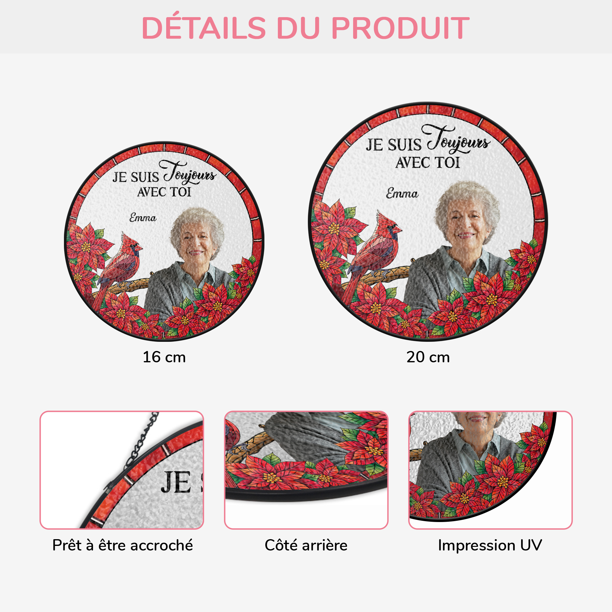 7676UFR3 attrape soleil personnalise en verre et photo commemorative maman papa toujours avec toi 7676u3taa