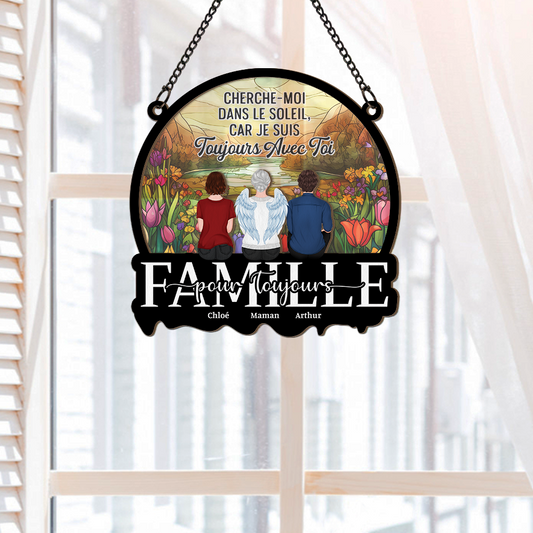 7682UFR2 attrape soleil personnalisable en acrylique commemoratif maman papa famille pour toujours 7682ustai