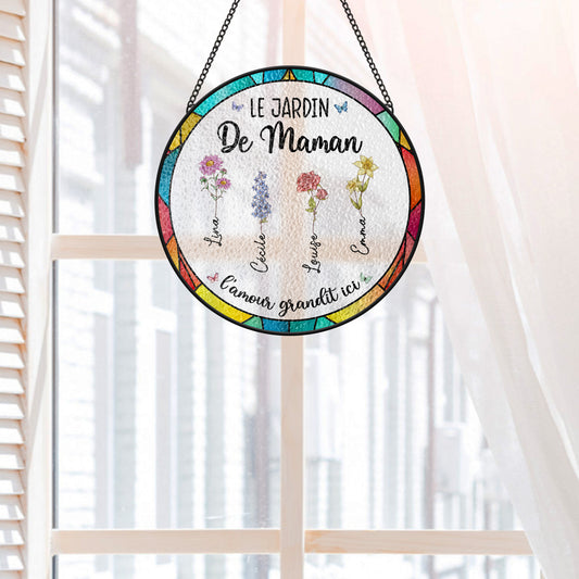 7686UFR2 attrape soleil en verre personnalise le jardin de mamie maman 7686ucq5a