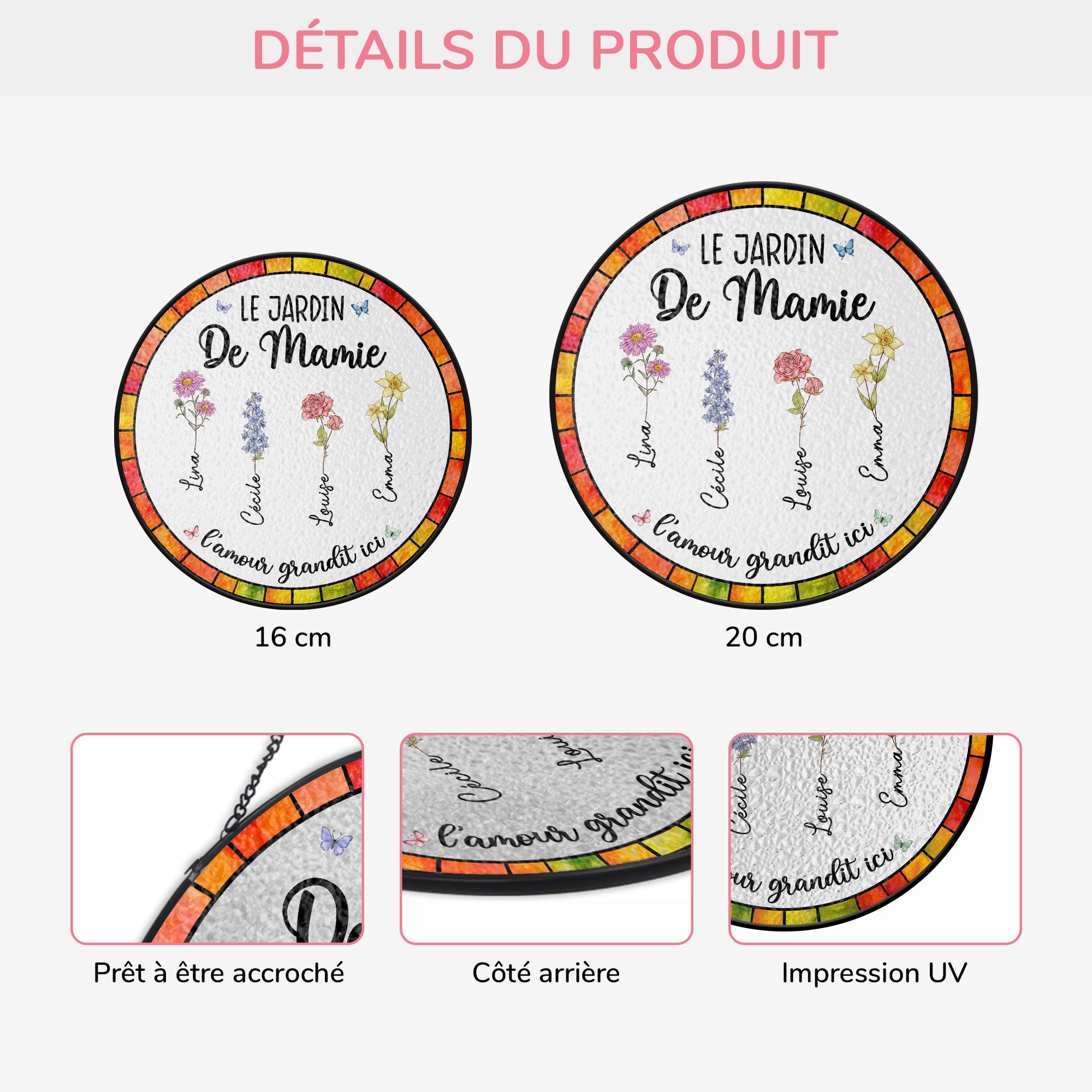 7686UFR3 attrape soleil en verre personnalise le jardin de mamie maman 7686ucq5a