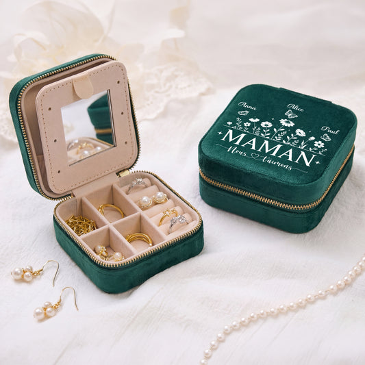 7688AFR2 boite a bijoux personnalisee en velours pour dire on taime mamie maman 7688ajtptg