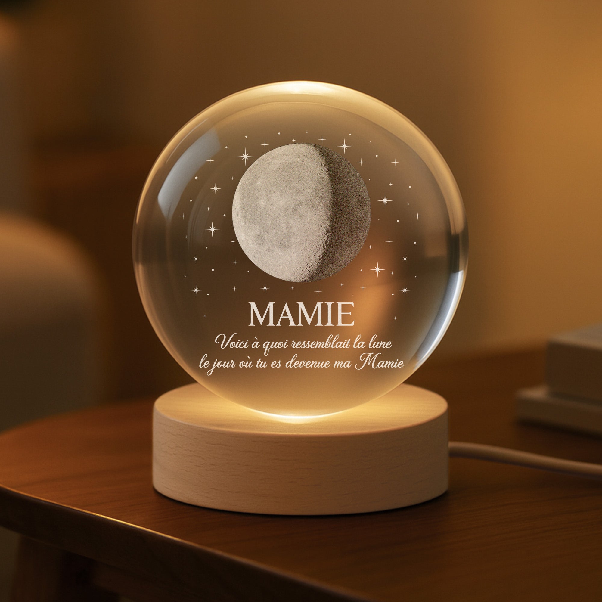 Veilleuse Boule De Cristal 3D Personnalisée - Couple Vieillir Ensemble Veilleuse Boule De Cristal 3D Personnalisée - Couple Vieillir Ensemble