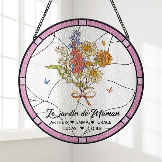 7699UFR1 attrape soleil personnalise en verre beau jardin de mamie maman 7699u6pca