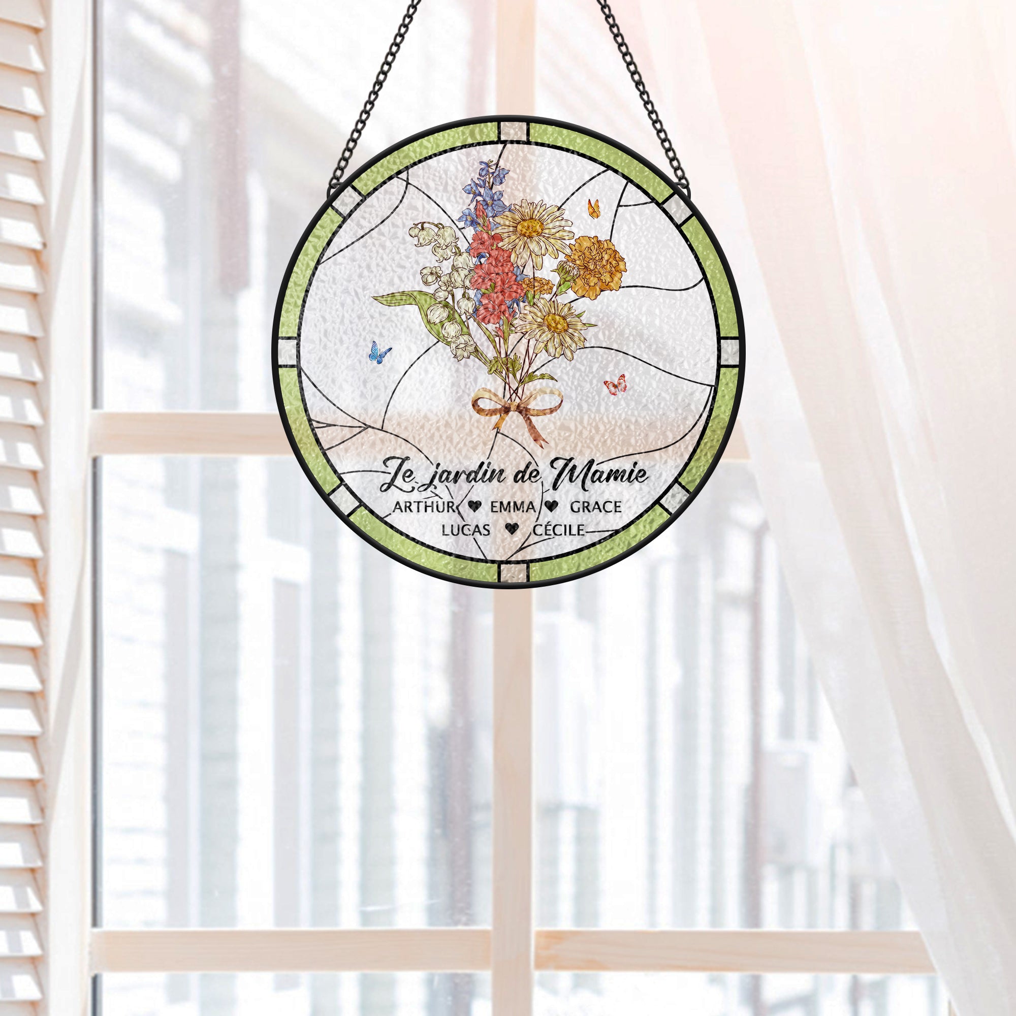 7699UFR2 attrape soleil personnalise en verre beau jardin de mamie maman 7699u6pca