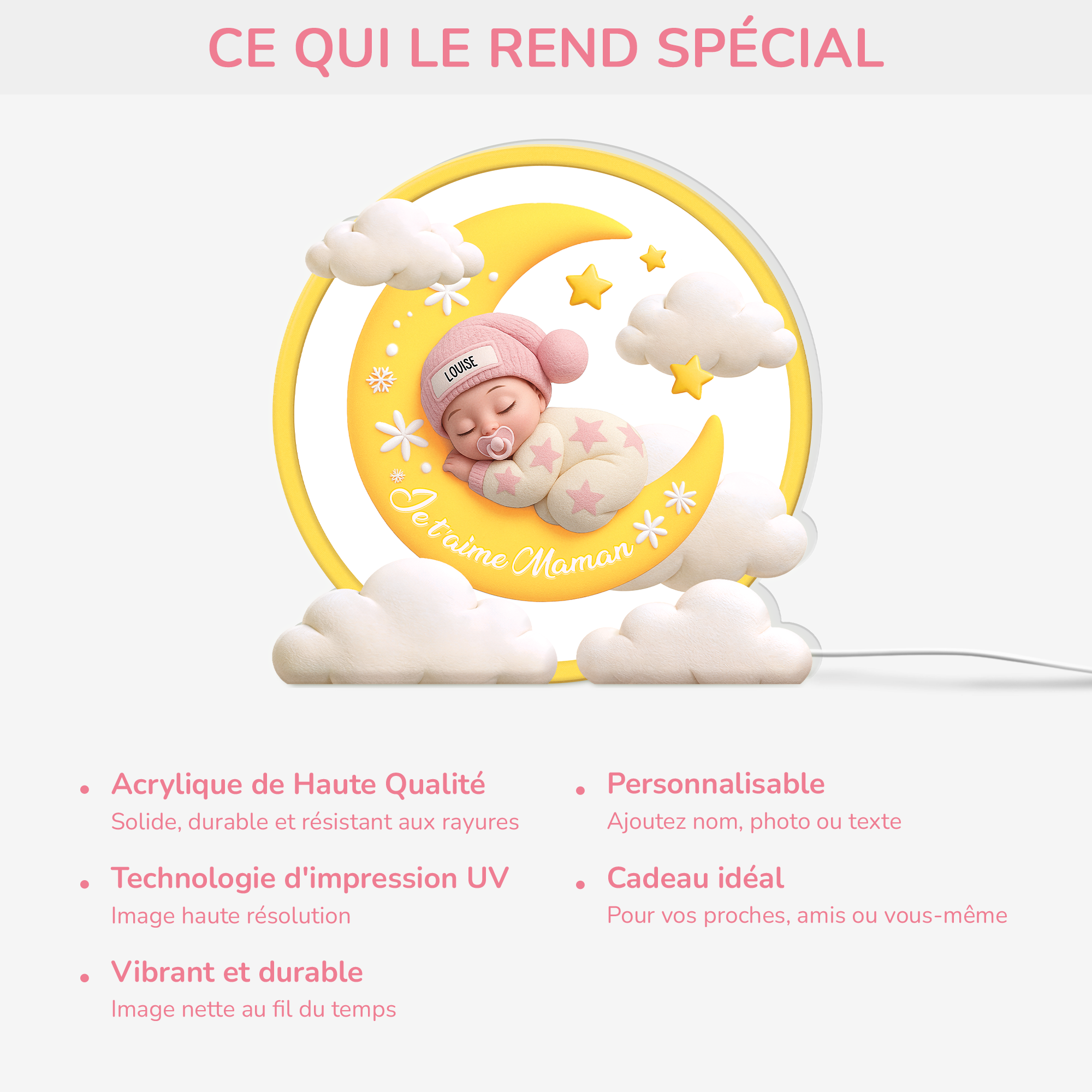 7718LFR4 lightbox personnalisable je taime maman papa 7718l8hna