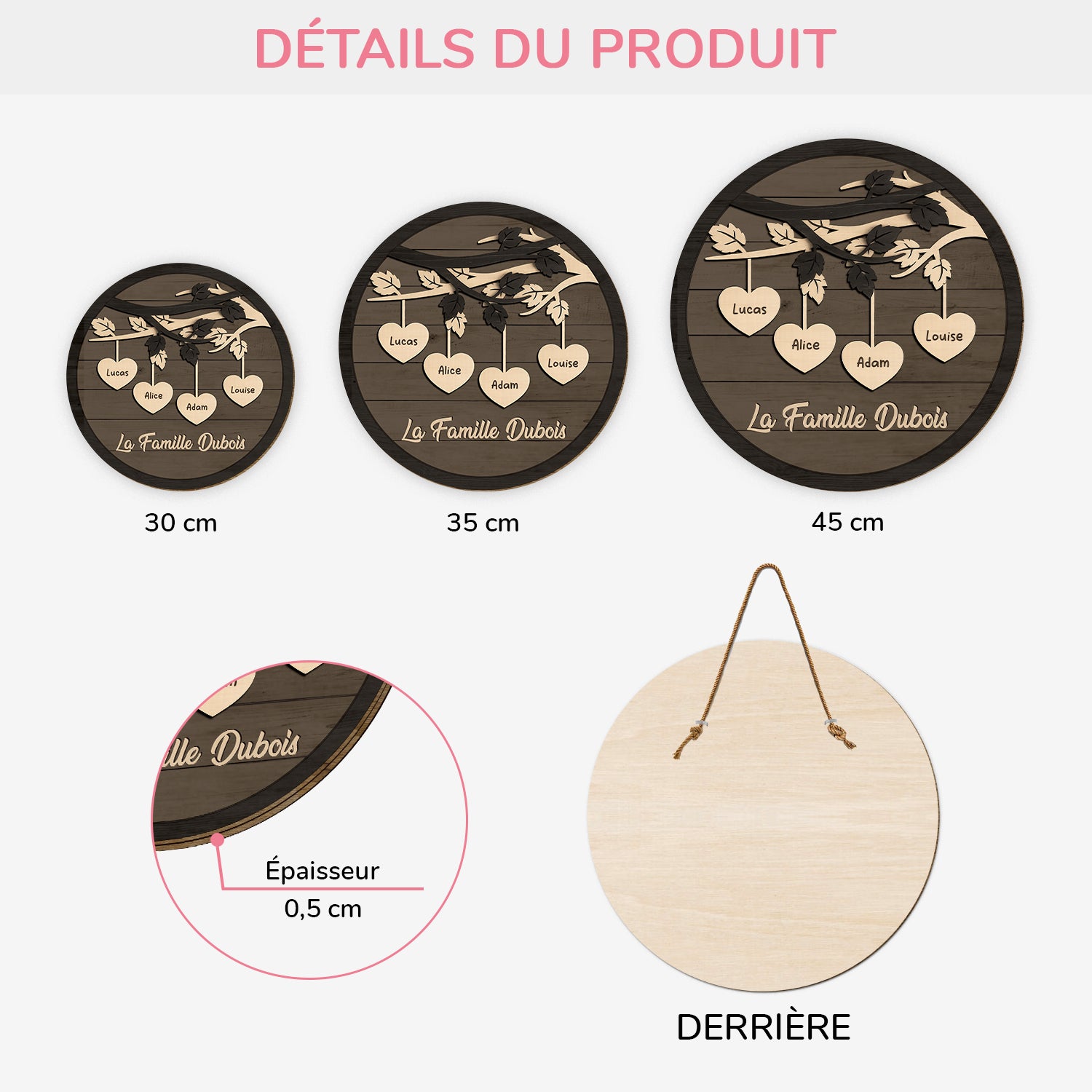 7722QFR3 plaque en bois personnalisee a suspendre arbre de notre famille 7722q8pni