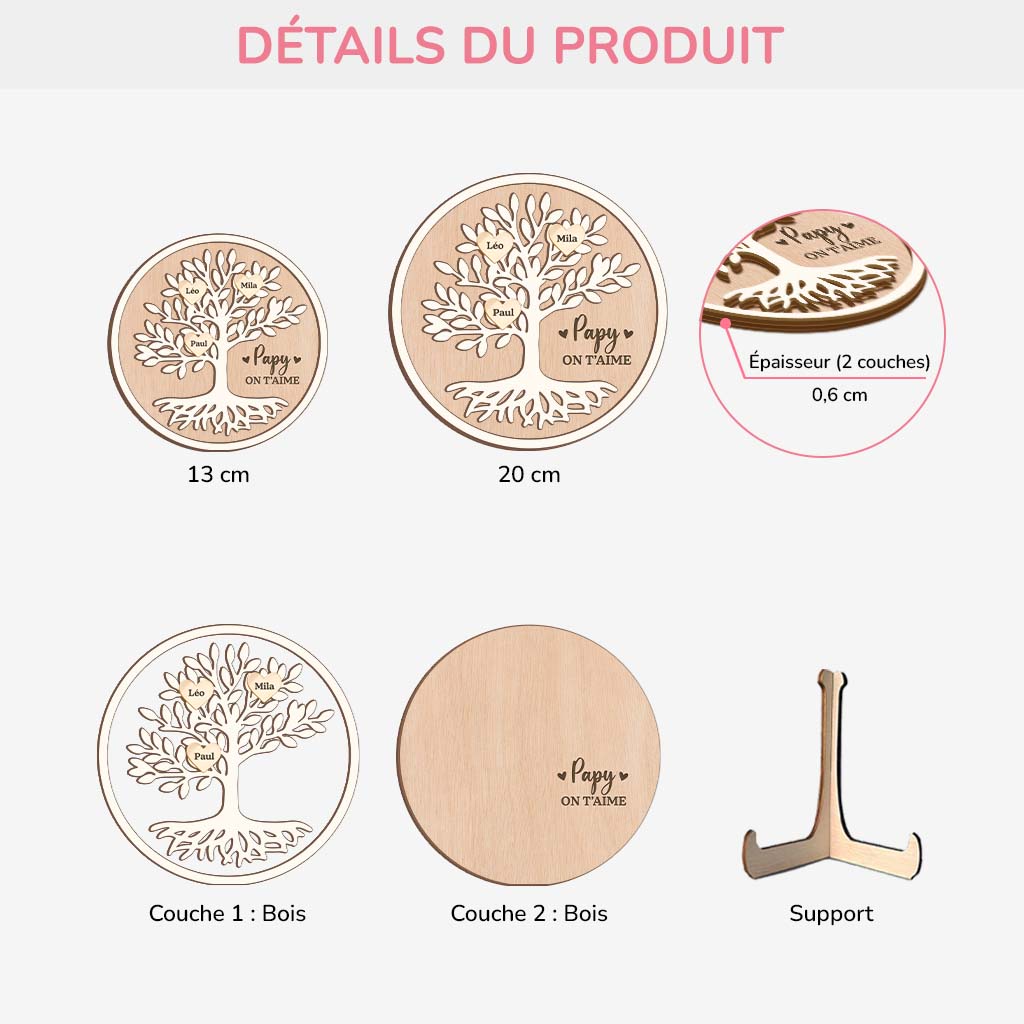 7731QFR3 plaque en bois personnalisee mamie papy on taime 7731q8lcb