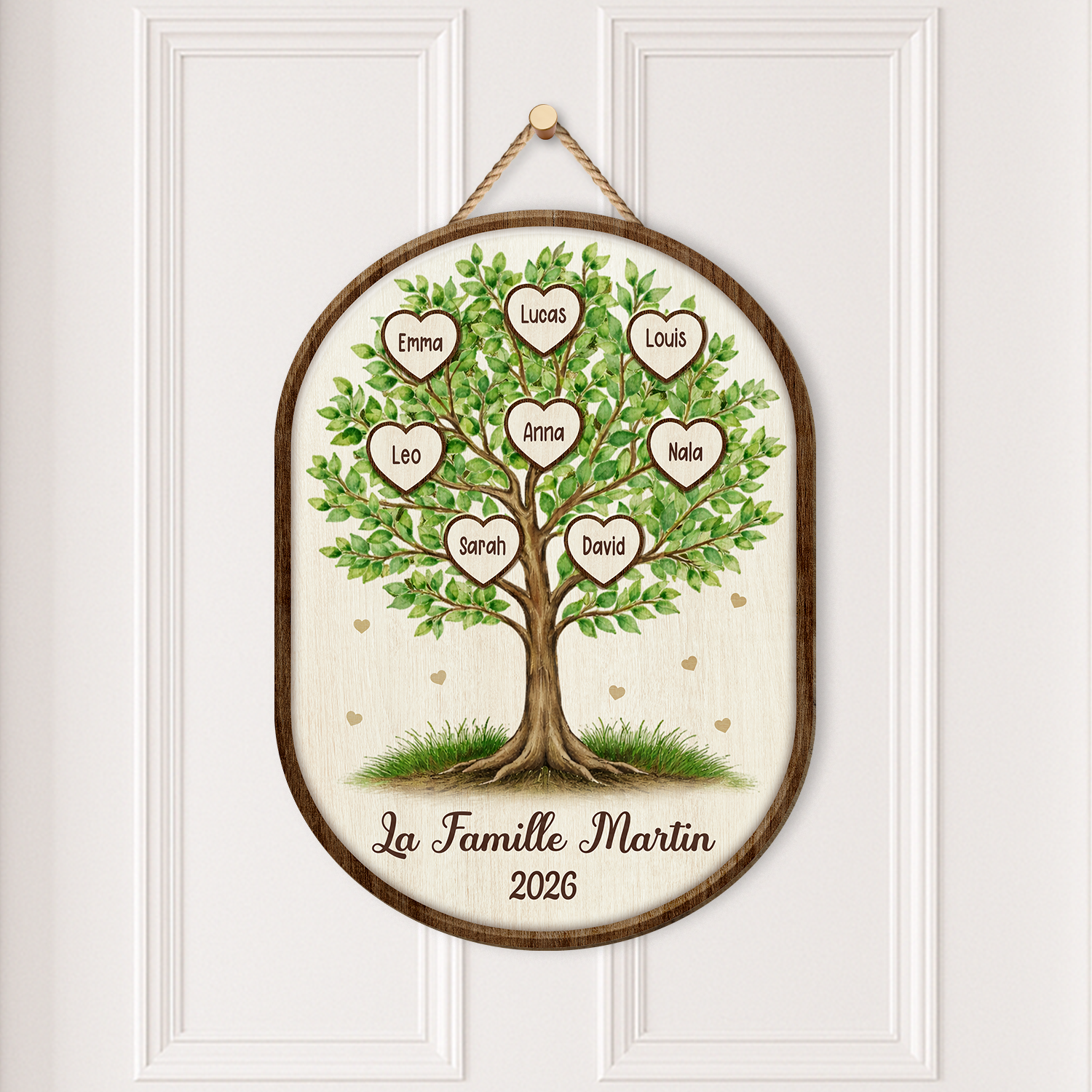 7732QFR2 plaque en bois personnalisee a suspendre notre famille ensemble 7732q8rwi