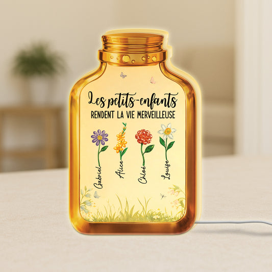 7734LFR1 fleurs et petits enfants de maman mamie lightbox personnalisable 7734l8qaa