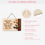7735QFR4 plaque en bois personnalisee a suspendre avec chien bienvenue dans la salle de bain 7735qtrac