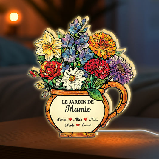 7743LFR1 lightbox personnalisable fleurs de mamie maman 7743l8lza