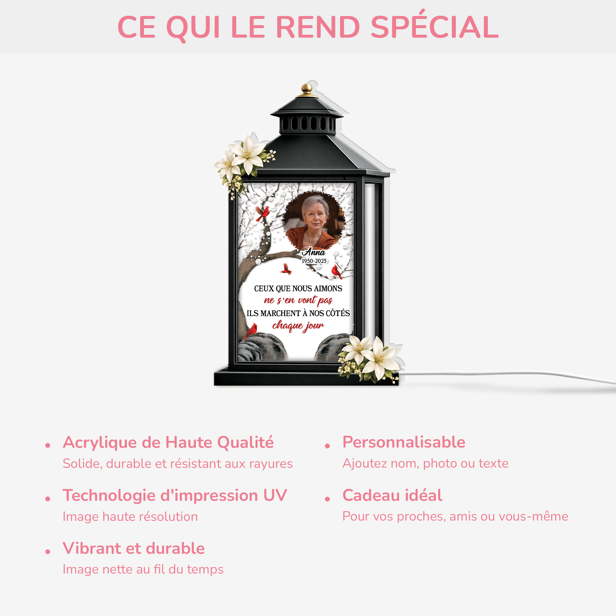 7745LFR4 lightbox personnalisable avec photo commemorative mon papa maman a mes cotes 7745lchta