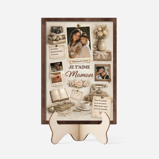 7747QFR1 plaque en bois personnalisee avec photo on taime maman mamie 7747qttta_2
