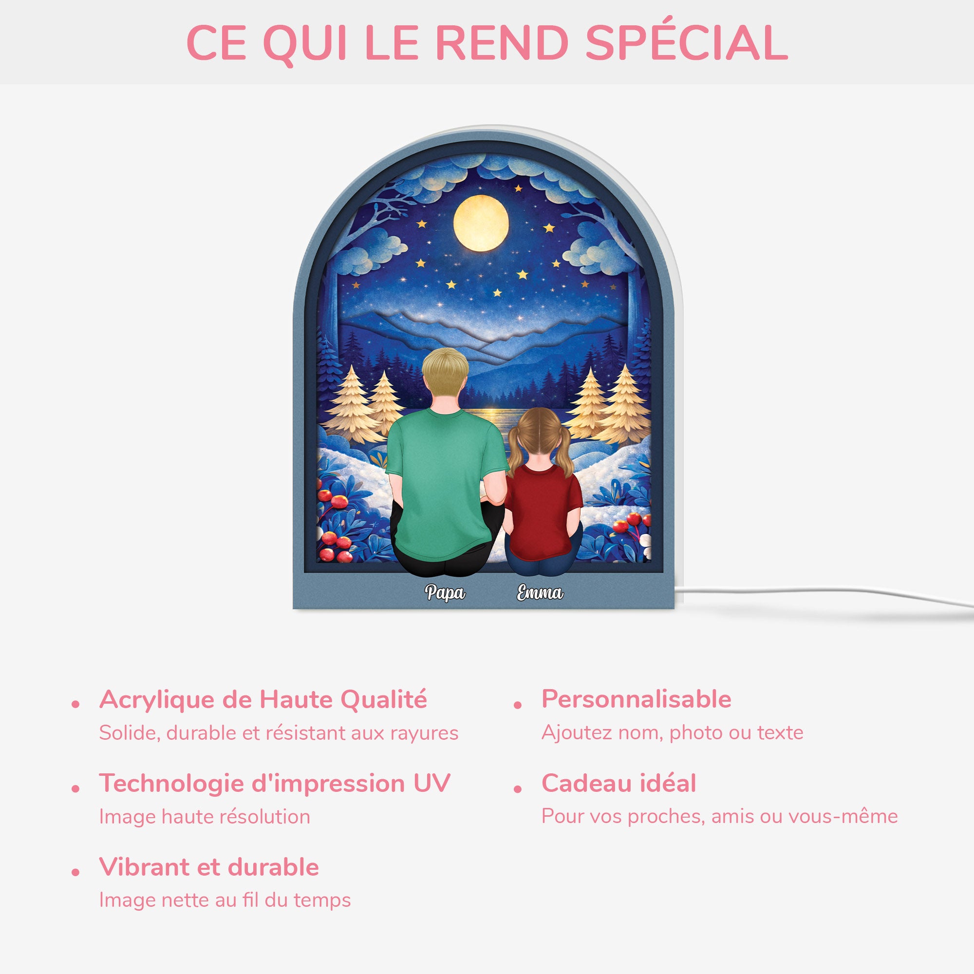 7748LFR4 effet dimpression 3d lightbox personnalisable papa maman et enfant ensemble 7748l3ywa