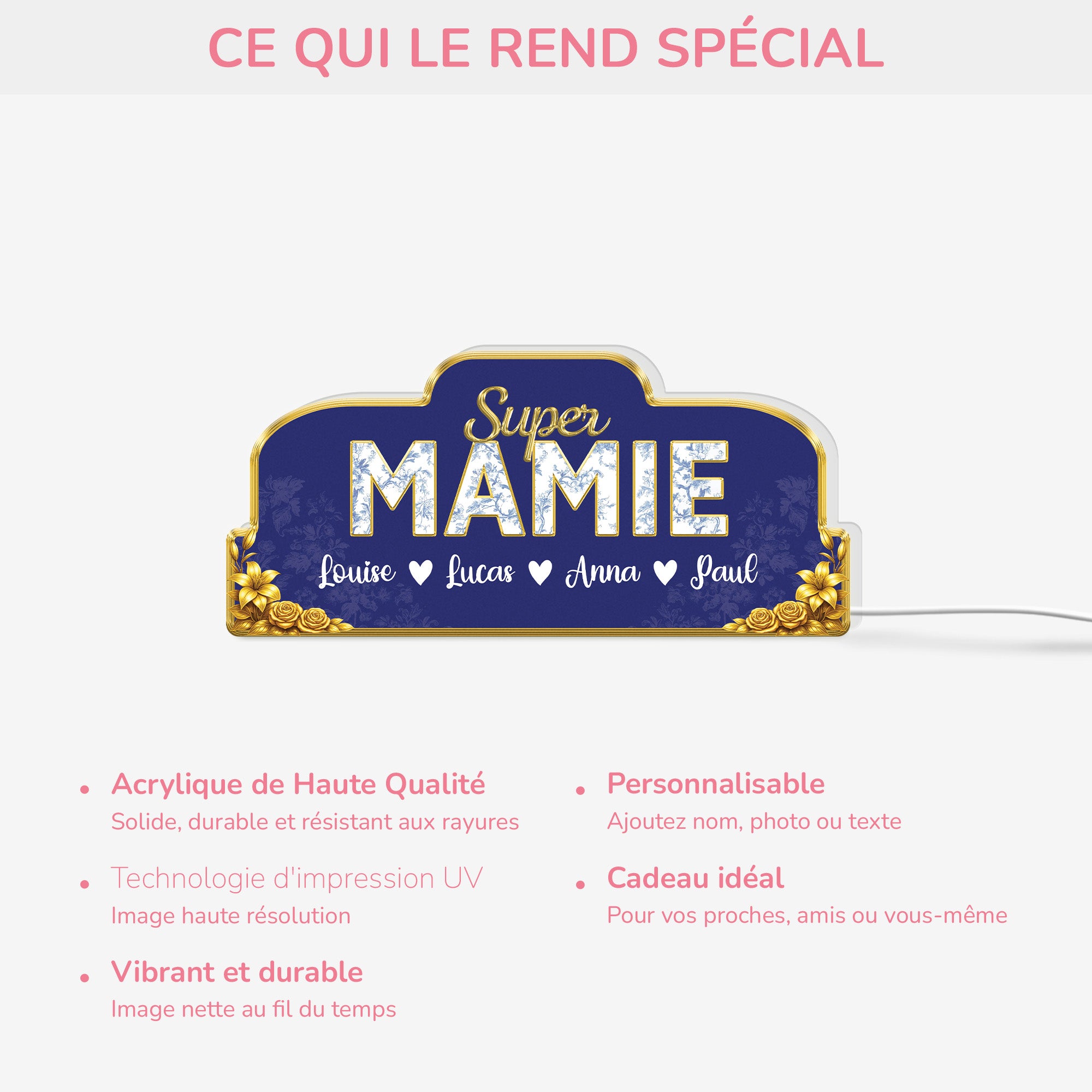 7757LFR3 lightbox personnalisable pour arriere mamie arriere papy cadeau pour arriere grand mere 7757ltlna