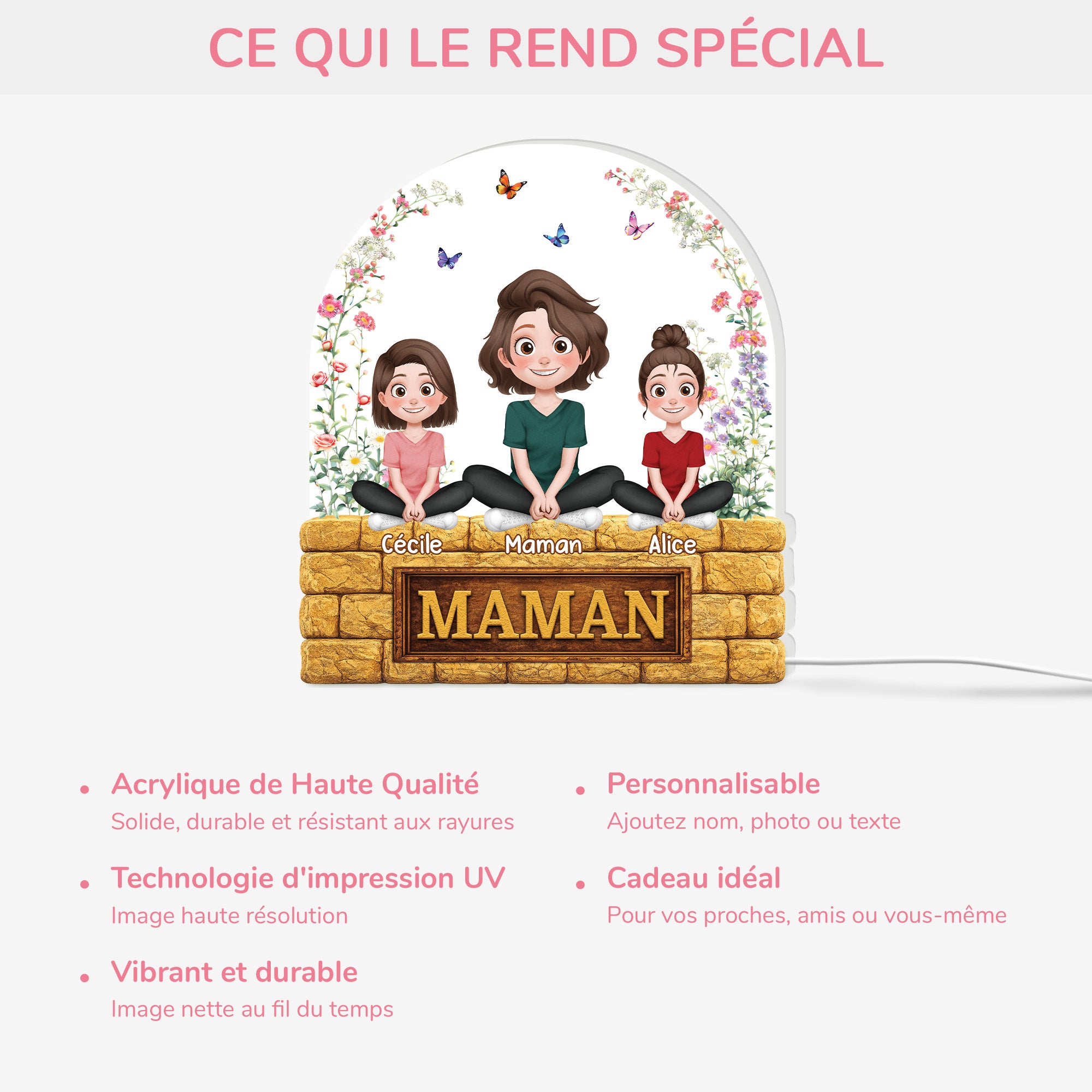 7762LFR3 maman mamie est mon monde lightbox personnalisable 7762l