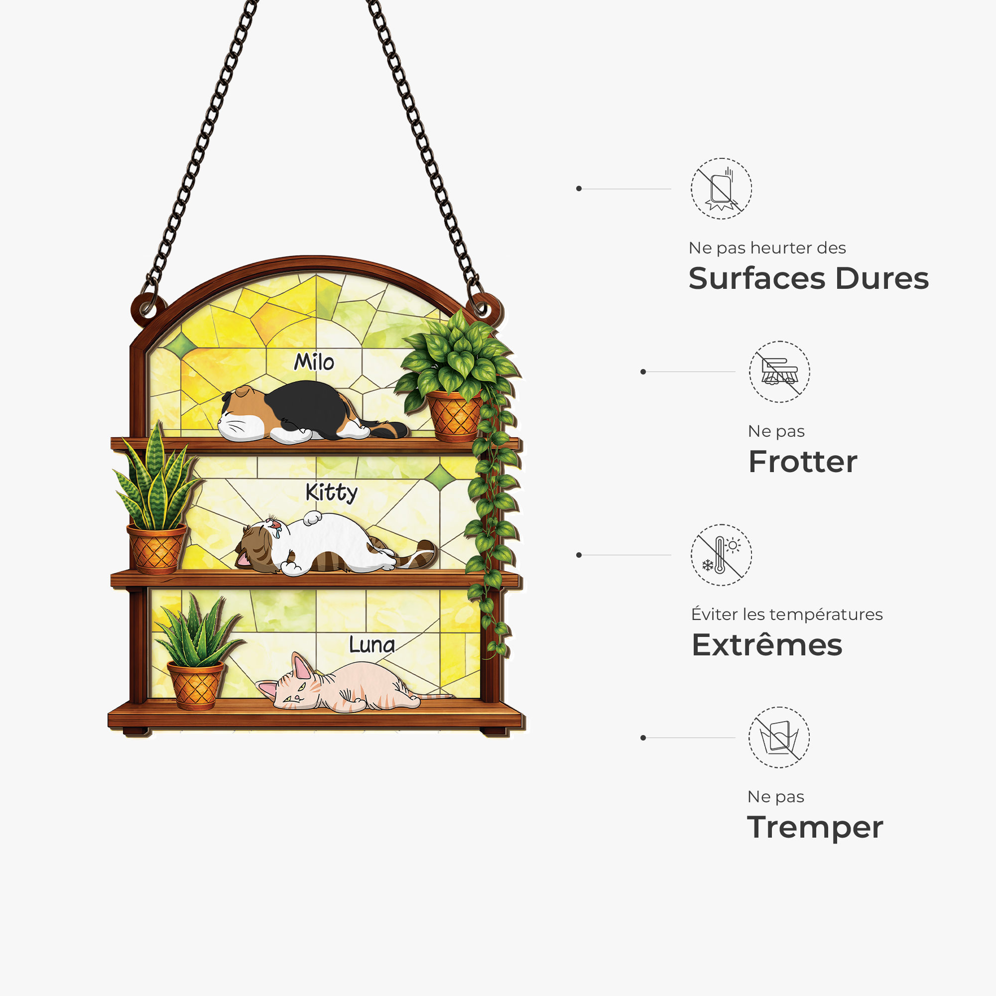 7765UFR4 attrape soleil personnalise acrylique femmehomme cadeau amoureux des chats 7765u6kmd
