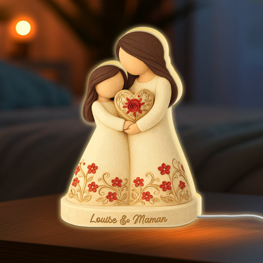 7777LFR1 lightbox personnalisable mamie maman et ses petites 7777l3pna