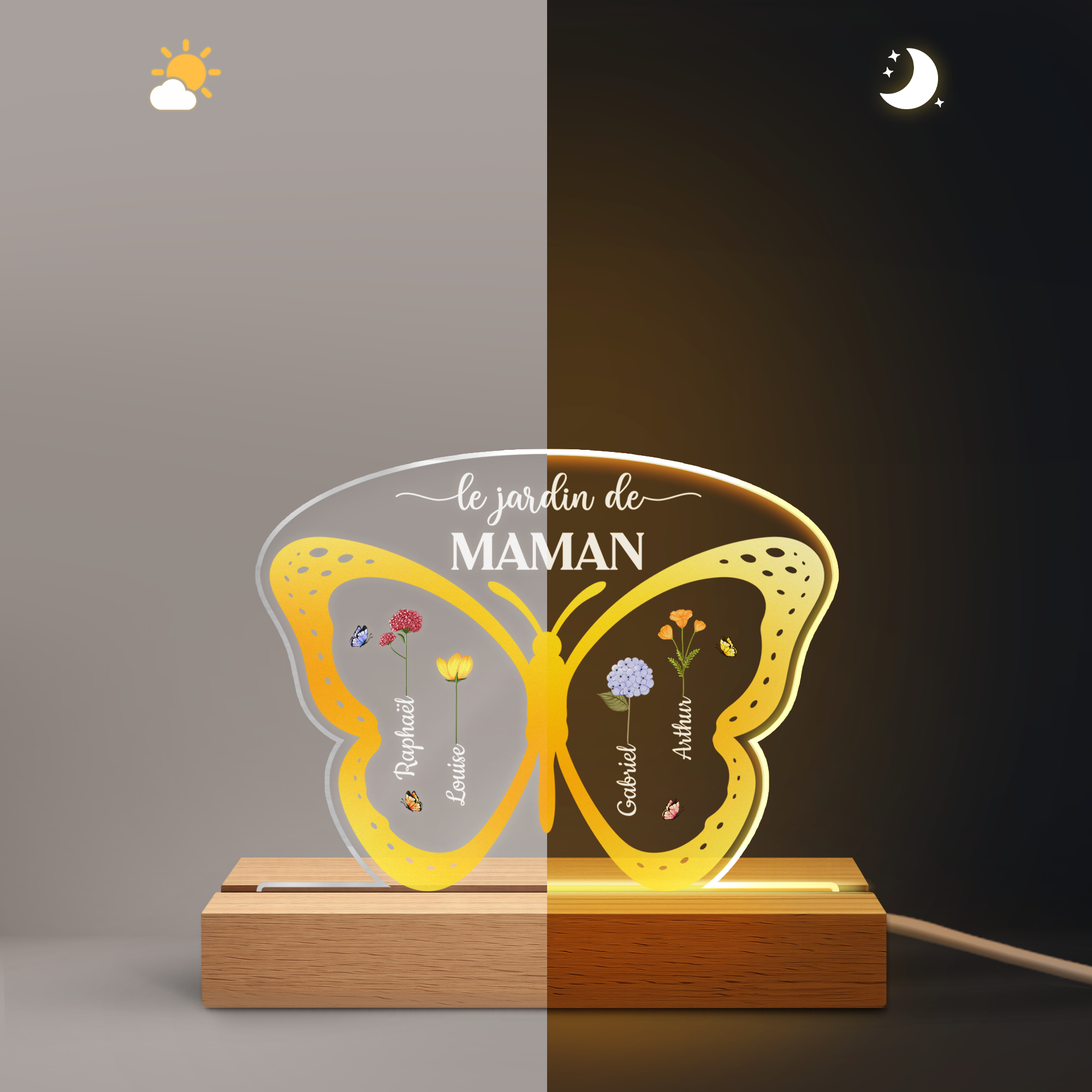 7782LFR5 veilleuse personnalisee avec fleur jardin de mamie maman 7782l8ywa
