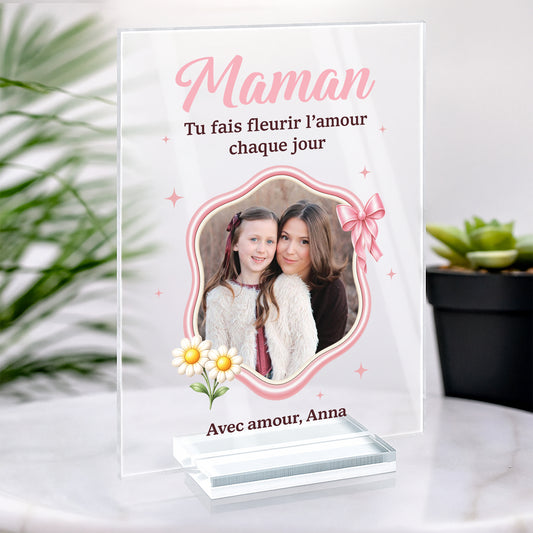 7786RFR2 plaque en acrylique personnalisee photo avec support amour de maman mamie 7786r8pta