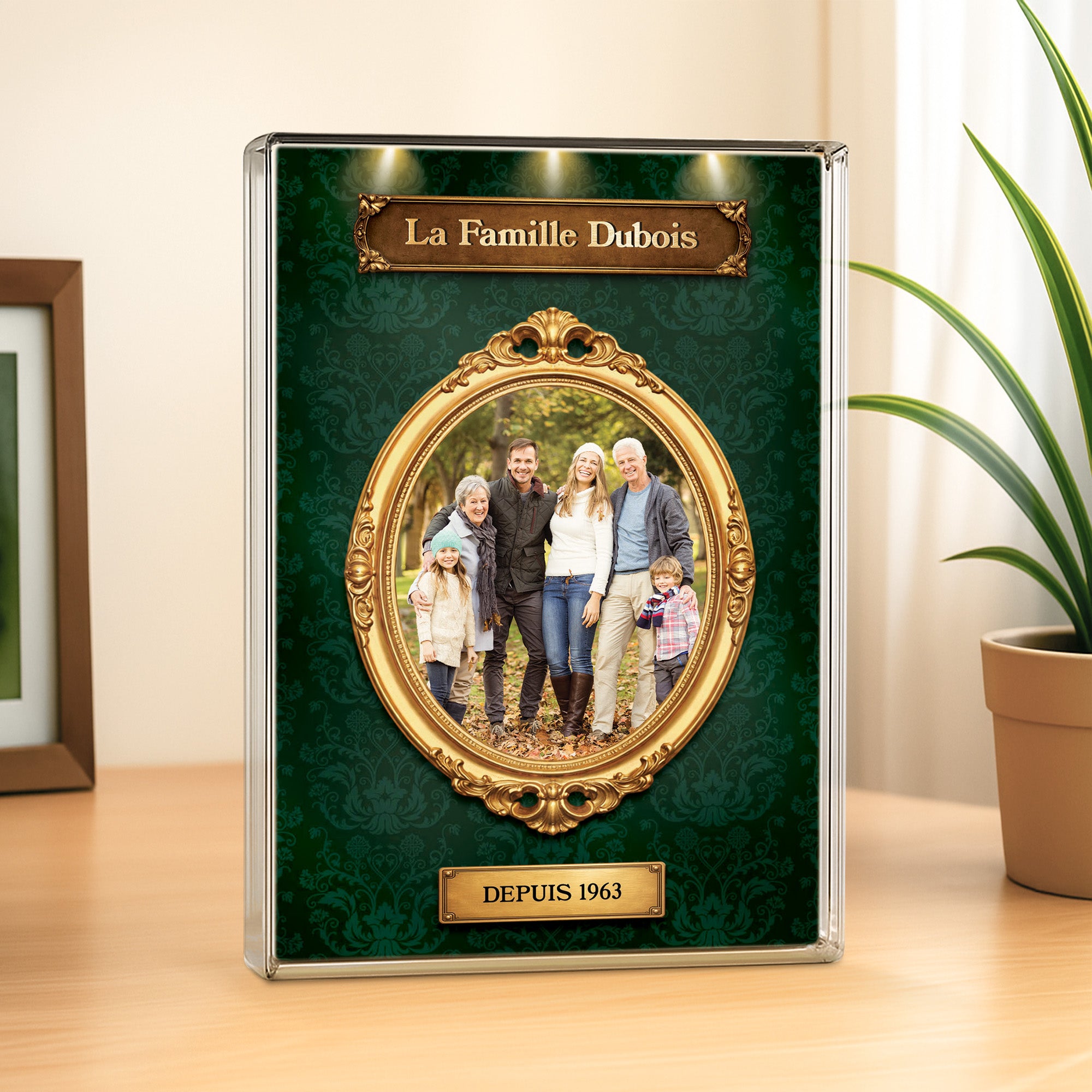 7790RFR2 effet dimpression 3d plaque en acrylique rectangulaire personnalisee photo de notre famille 7790rslai