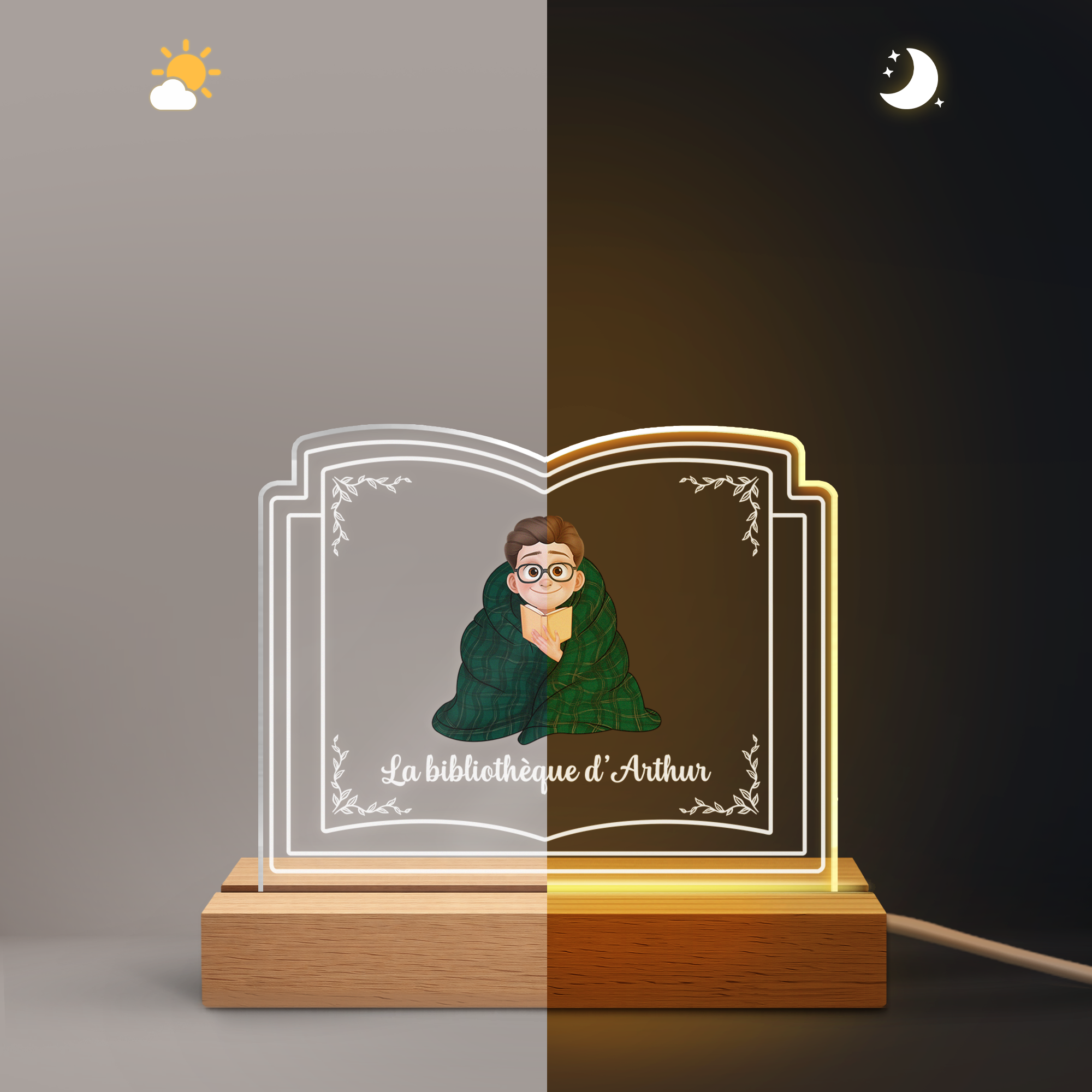 7791LFR5 veilleuse personnalisee pour femmehomme amoureux des livres ma bibliotheque 7791lctha_60578aa9 9e90 44e1 82b4 2c5144860e89