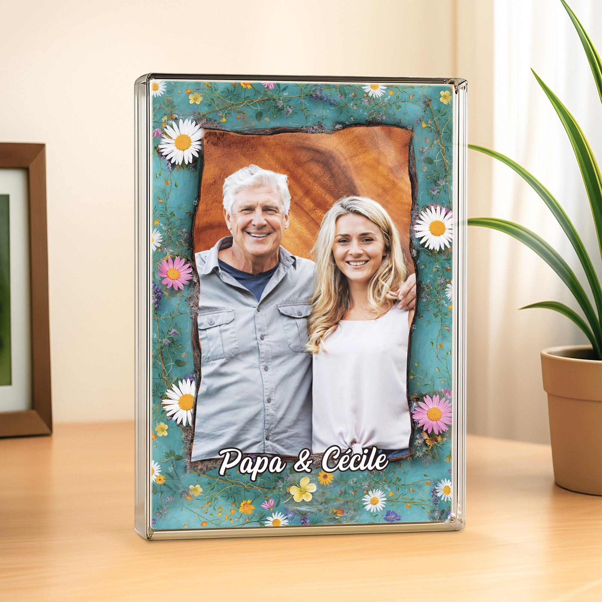 7796RFR2 effet dimpression 3d photo de maman papa plaque en acrylique rectangulaire personnalisee 7796r3qaa